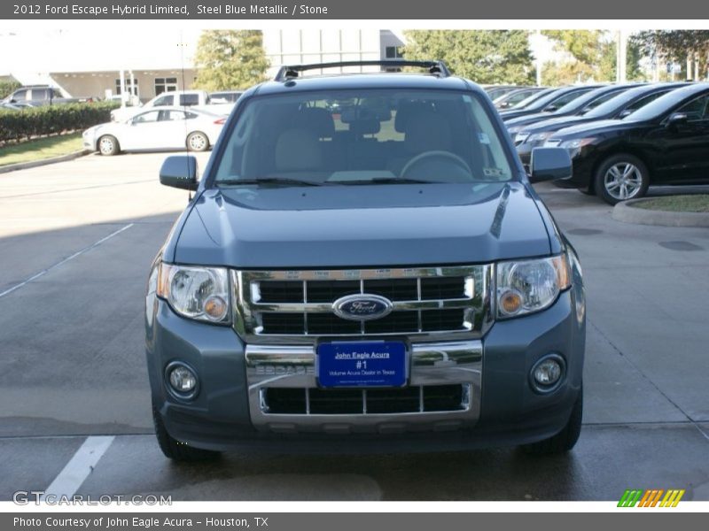 Steel Blue Metallic / Stone 2012 Ford Escape Hybrid Limited