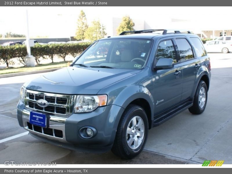 Steel Blue Metallic / Stone 2012 Ford Escape Hybrid Limited