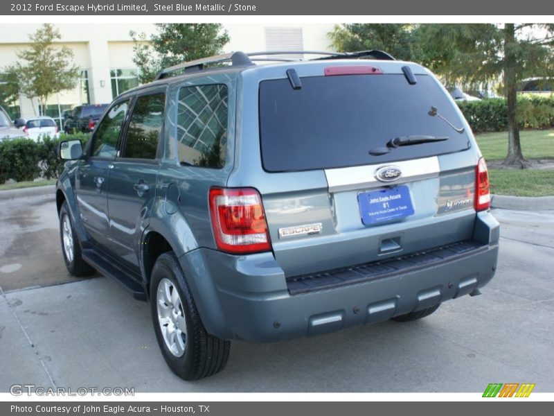 Steel Blue Metallic / Stone 2012 Ford Escape Hybrid Limited
