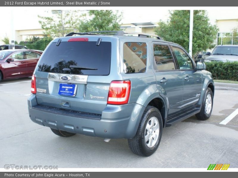 Steel Blue Metallic / Stone 2012 Ford Escape Hybrid Limited