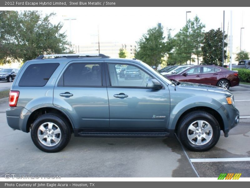 Steel Blue Metallic / Stone 2012 Ford Escape Hybrid Limited