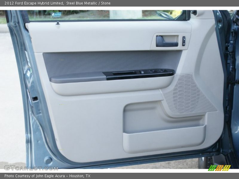Steel Blue Metallic / Stone 2012 Ford Escape Hybrid Limited