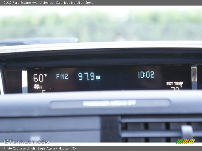 Steel Blue Metallic / Stone 2012 Ford Escape Hybrid Limited