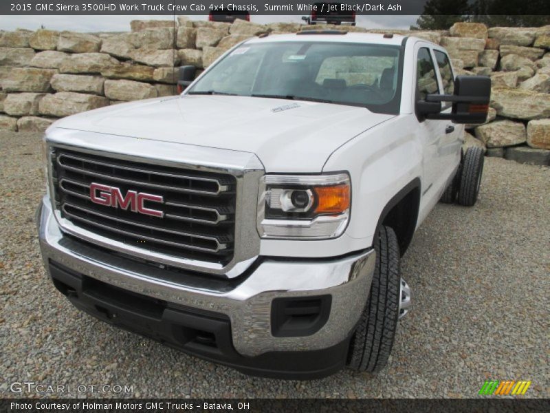 Summit White / Jet Black/Dark Ash 2015 GMC Sierra 3500HD Work Truck Crew Cab 4x4 Chassis