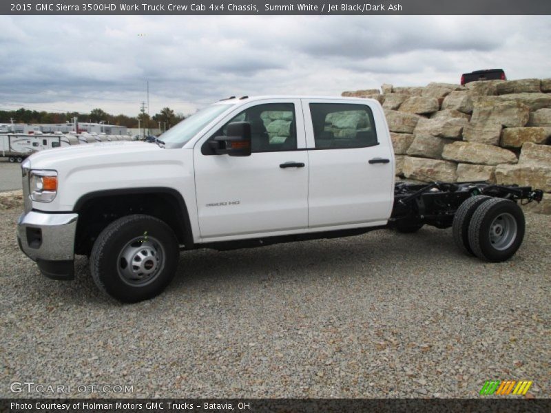 Summit White / Jet Black/Dark Ash 2015 GMC Sierra 3500HD Work Truck Crew Cab 4x4 Chassis