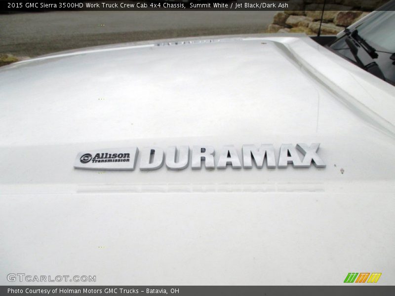 Summit White / Jet Black/Dark Ash 2015 GMC Sierra 3500HD Work Truck Crew Cab 4x4 Chassis