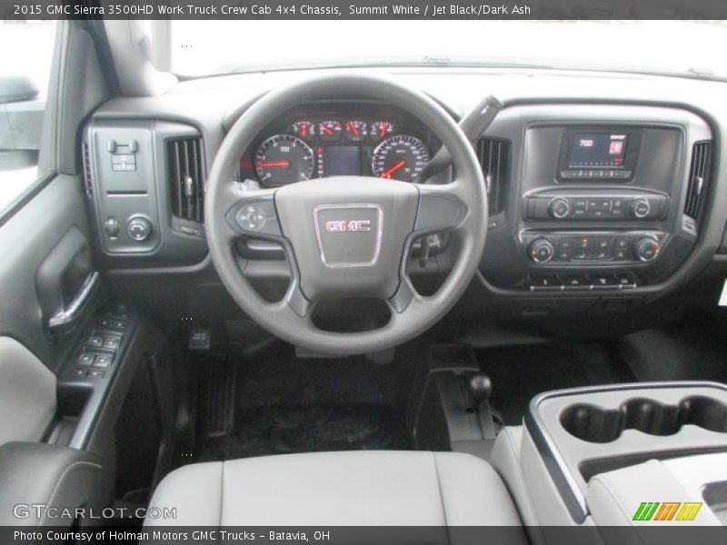 Summit White / Jet Black/Dark Ash 2015 GMC Sierra 3500HD Work Truck Crew Cab 4x4 Chassis