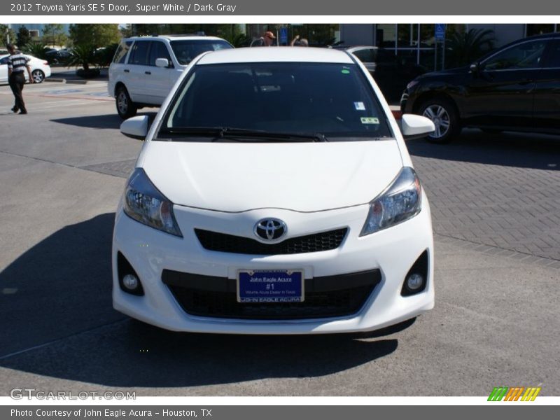 Super White / Dark Gray 2012 Toyota Yaris SE 5 Door