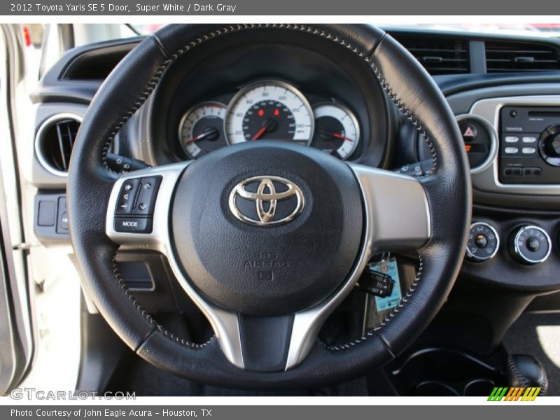 Super White / Dark Gray 2012 Toyota Yaris SE 5 Door