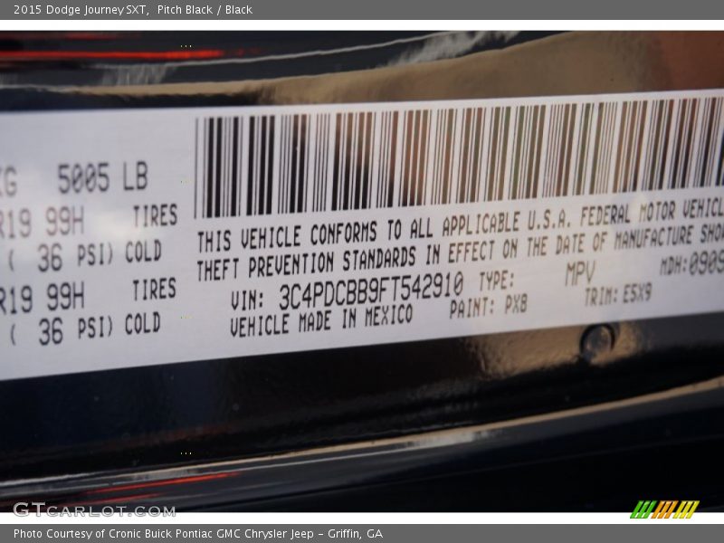 Pitch Black / Black 2015 Dodge Journey SXT