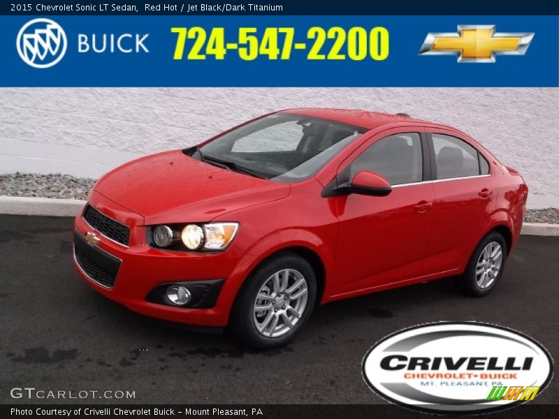 Red Hot / Jet Black/Dark Titanium 2015 Chevrolet Sonic LT Sedan