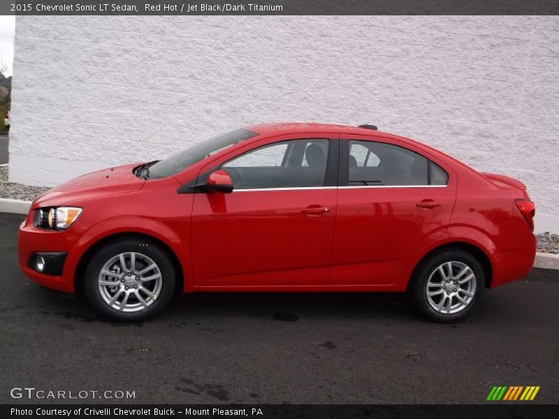 Red Hot / Jet Black/Dark Titanium 2015 Chevrolet Sonic LT Sedan