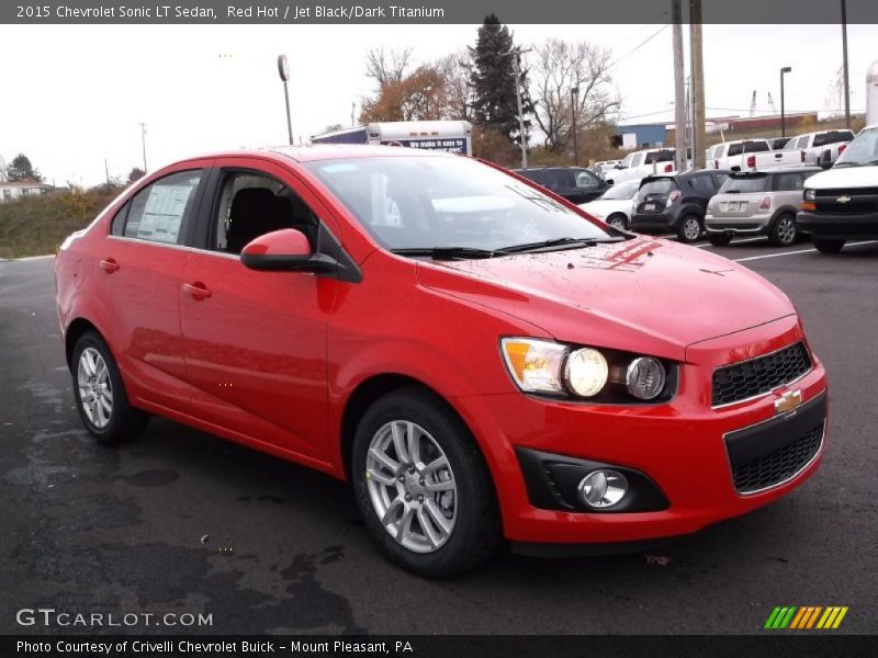 Red Hot / Jet Black/Dark Titanium 2015 Chevrolet Sonic LT Sedan