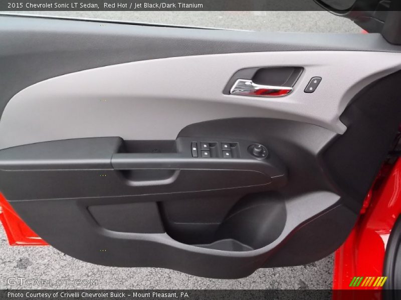 Red Hot / Jet Black/Dark Titanium 2015 Chevrolet Sonic LT Sedan