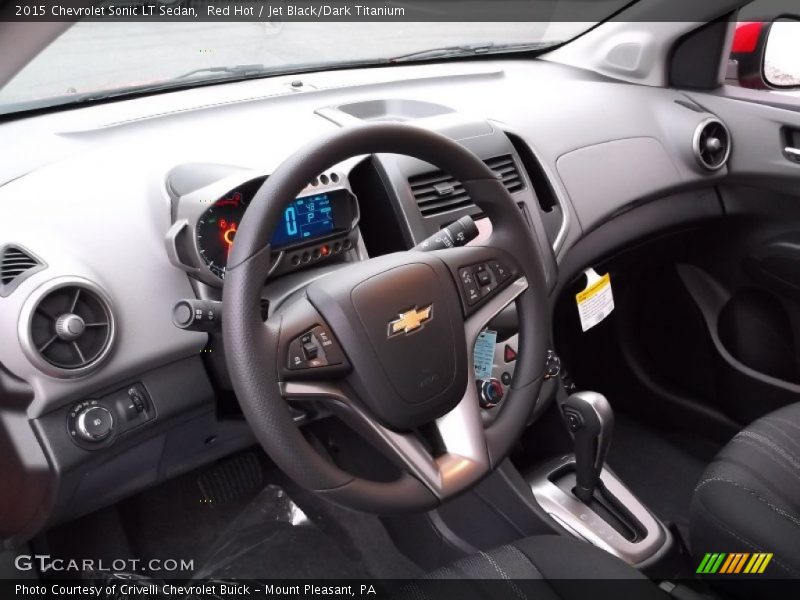 Red Hot / Jet Black/Dark Titanium 2015 Chevrolet Sonic LT Sedan