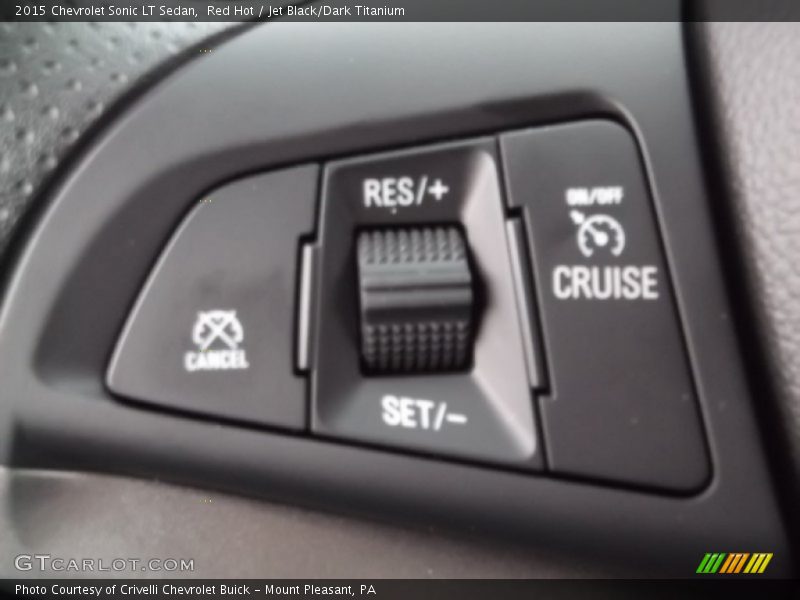 Red Hot / Jet Black/Dark Titanium 2015 Chevrolet Sonic LT Sedan