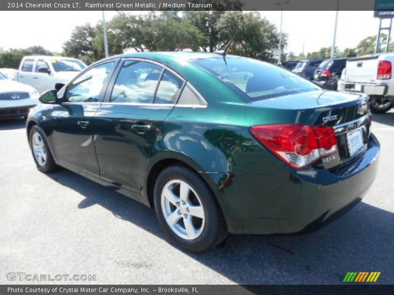 Rainforest Green Metallic / Medium Titanium 2014 Chevrolet Cruze LT