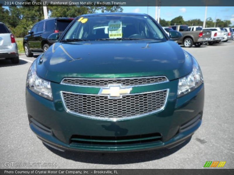 Rainforest Green Metallic / Medium Titanium 2014 Chevrolet Cruze LT
