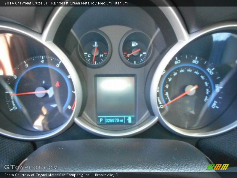 Rainforest Green Metallic / Medium Titanium 2014 Chevrolet Cruze LT