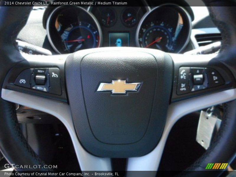 Rainforest Green Metallic / Medium Titanium 2014 Chevrolet Cruze LT