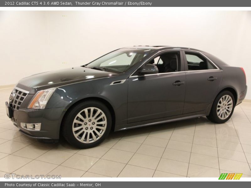 Thunder Gray ChromaFlair / Ebony/Ebony 2012 Cadillac CTS 4 3.6 AWD Sedan