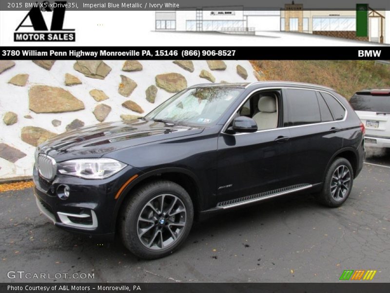 Imperial Blue Metallic / Ivory White 2015 BMW X5 xDrive35i