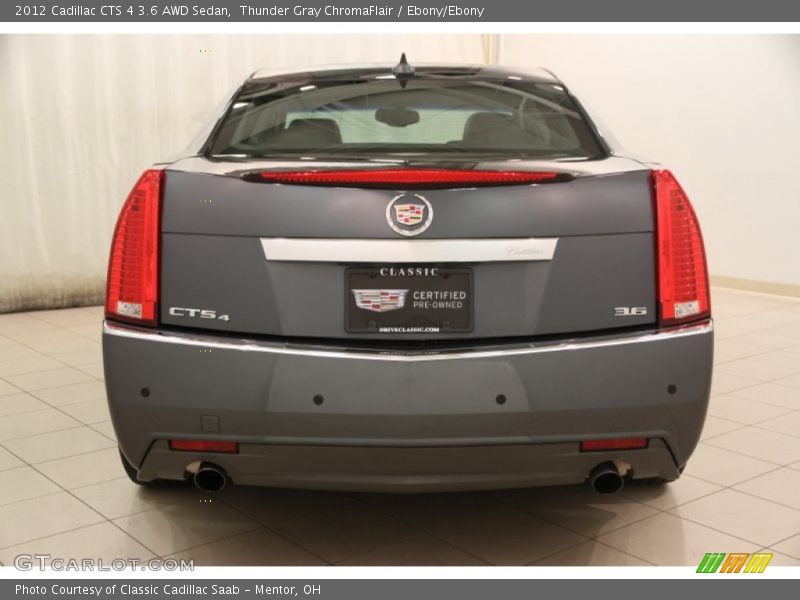 Thunder Gray ChromaFlair / Ebony/Ebony 2012 Cadillac CTS 4 3.6 AWD Sedan