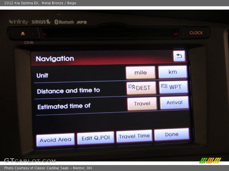 Metal Bronze / Beige 2012 Kia Optima EX
