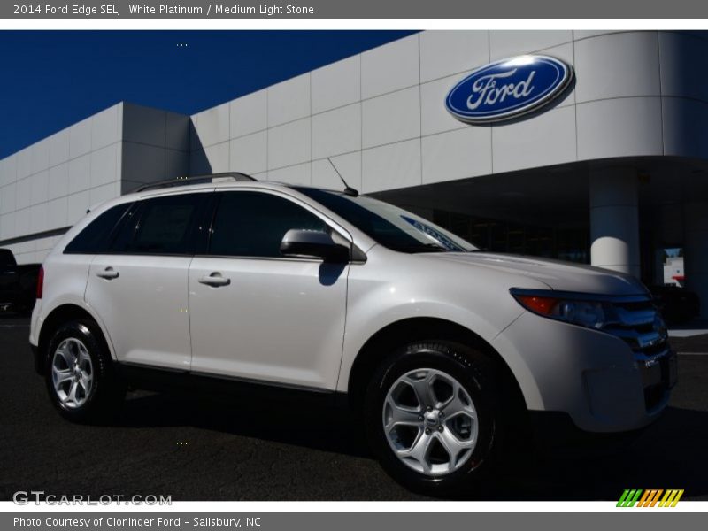 White Platinum / Medium Light Stone 2014 Ford Edge SEL