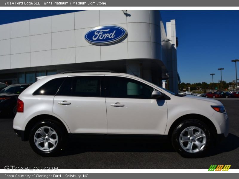 White Platinum / Medium Light Stone 2014 Ford Edge SEL