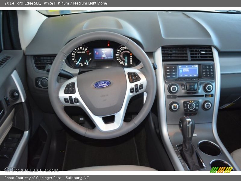 White Platinum / Medium Light Stone 2014 Ford Edge SEL