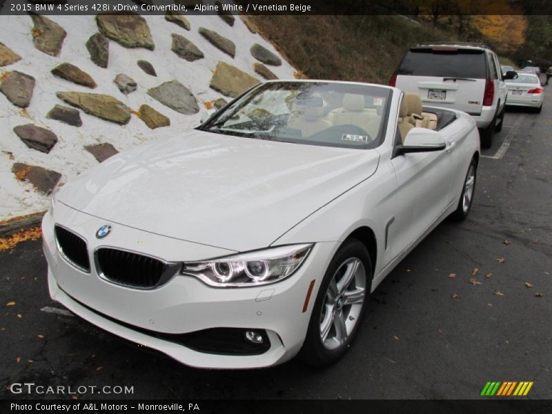 Alpine White / Venetian Beige 2015 BMW 4 Series 428i xDrive Convertible