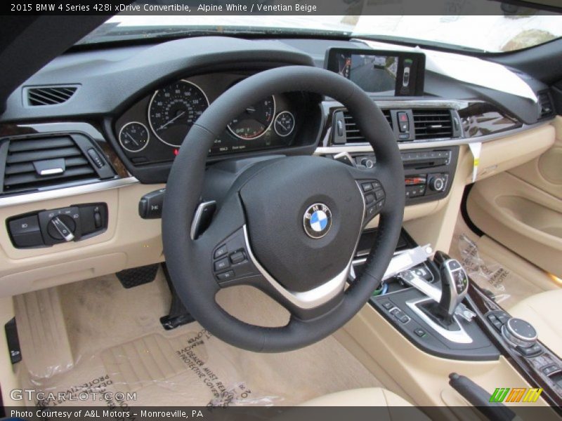 Alpine White / Venetian Beige 2015 BMW 4 Series 428i xDrive Convertible