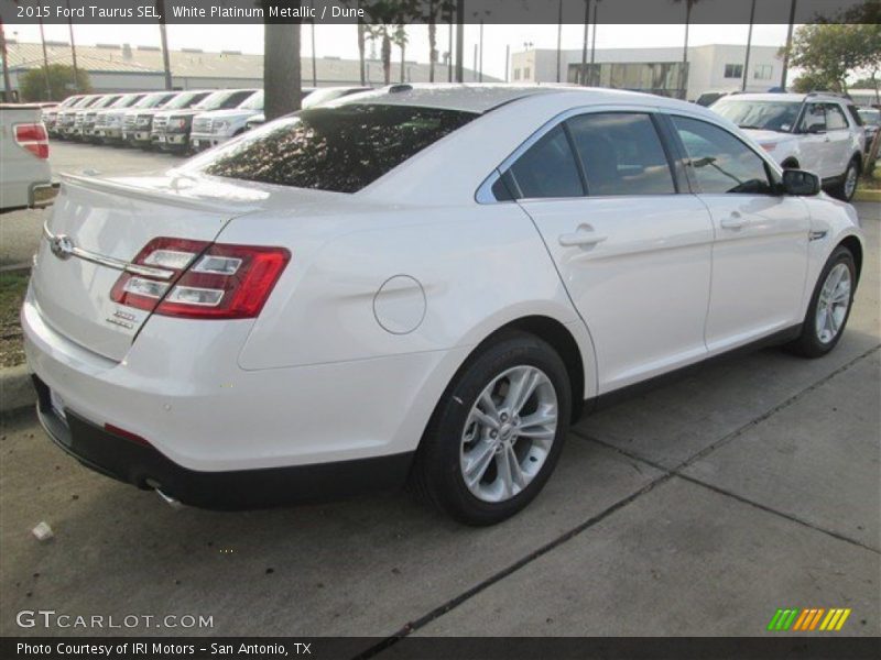 White Platinum Metallic / Dune 2015 Ford Taurus SEL