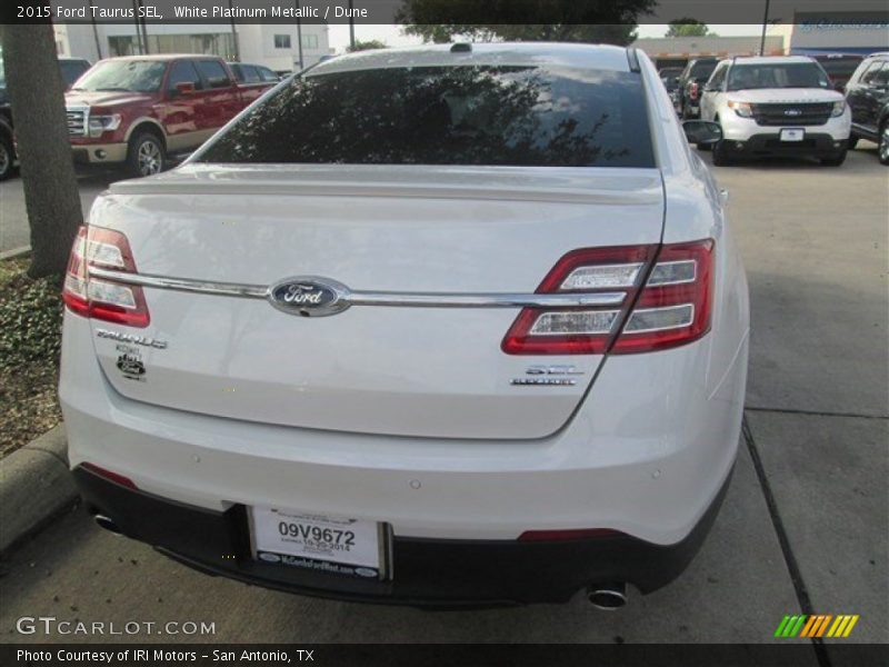 White Platinum Metallic / Dune 2015 Ford Taurus SEL