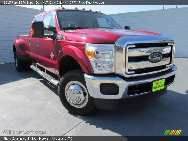 Ruby Red / Adobe 2015 Ford F350 Super Duty XLT Crew Cab 4x4 DRW