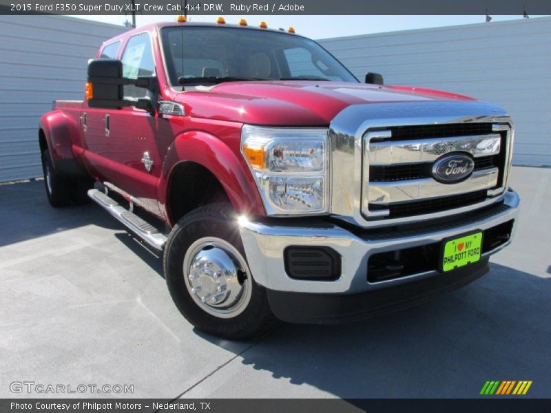 Ruby Red / Adobe 2015 Ford F350 Super Duty XLT Crew Cab 4x4 DRW