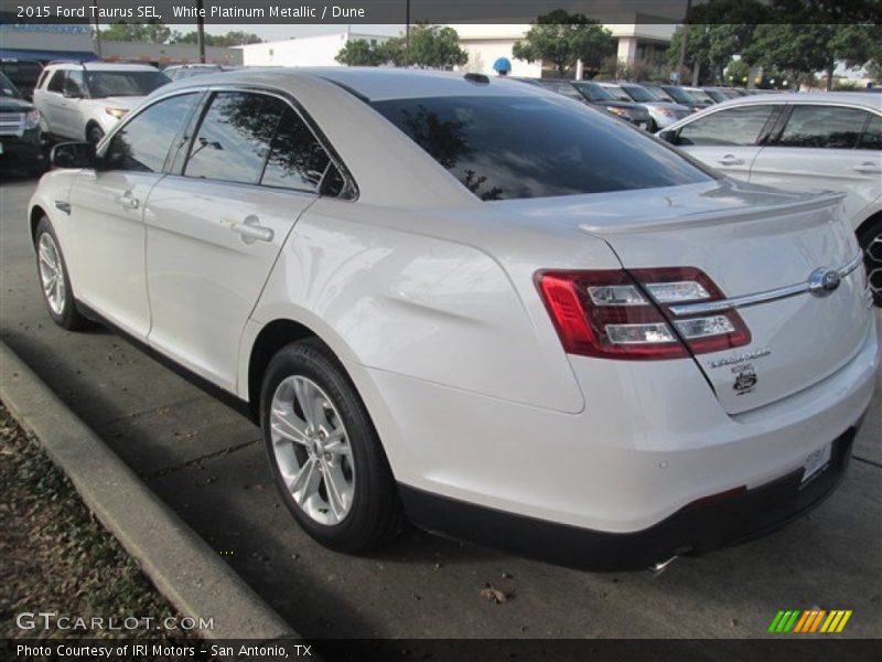 White Platinum Metallic / Dune 2015 Ford Taurus SEL