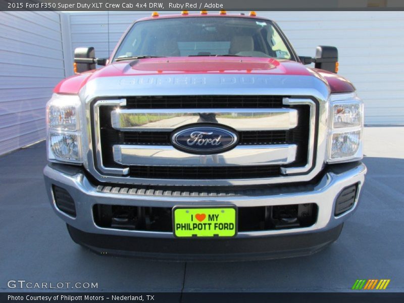 Ruby Red / Adobe 2015 Ford F350 Super Duty XLT Crew Cab 4x4 DRW