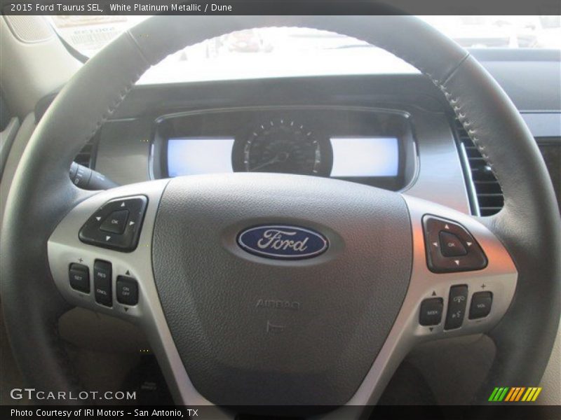 White Platinum Metallic / Dune 2015 Ford Taurus SEL