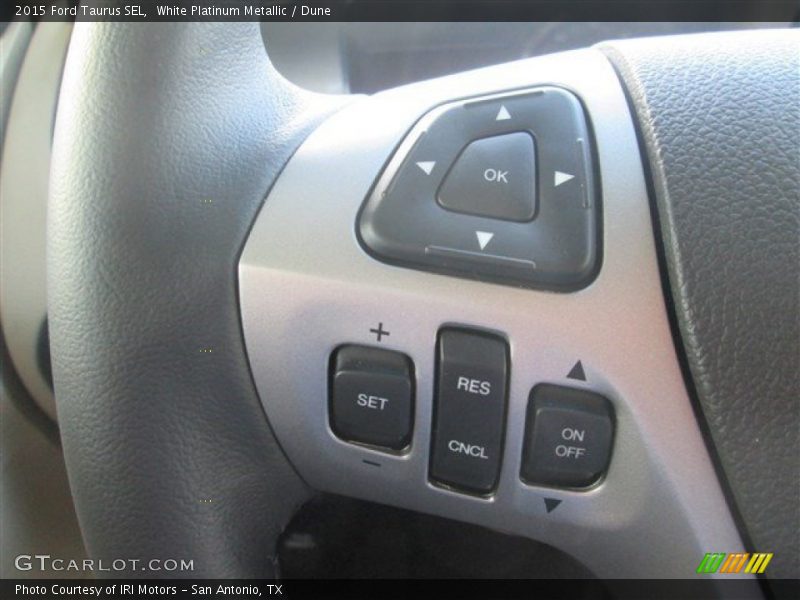 White Platinum Metallic / Dune 2015 Ford Taurus SEL