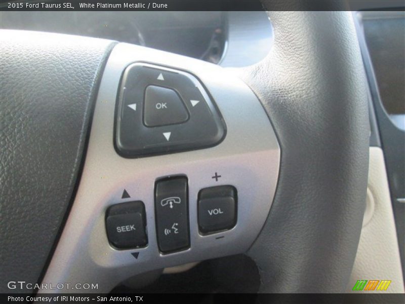 White Platinum Metallic / Dune 2015 Ford Taurus SEL