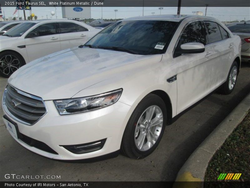 White Platinum Metallic / Dune 2015 Ford Taurus SEL