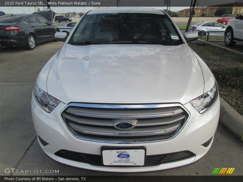 White Platinum Metallic / Dune 2015 Ford Taurus SEL