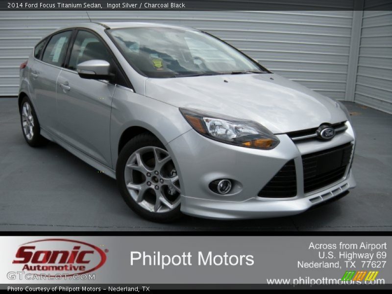 Ingot Silver / Charcoal Black 2014 Ford Focus Titanium Sedan