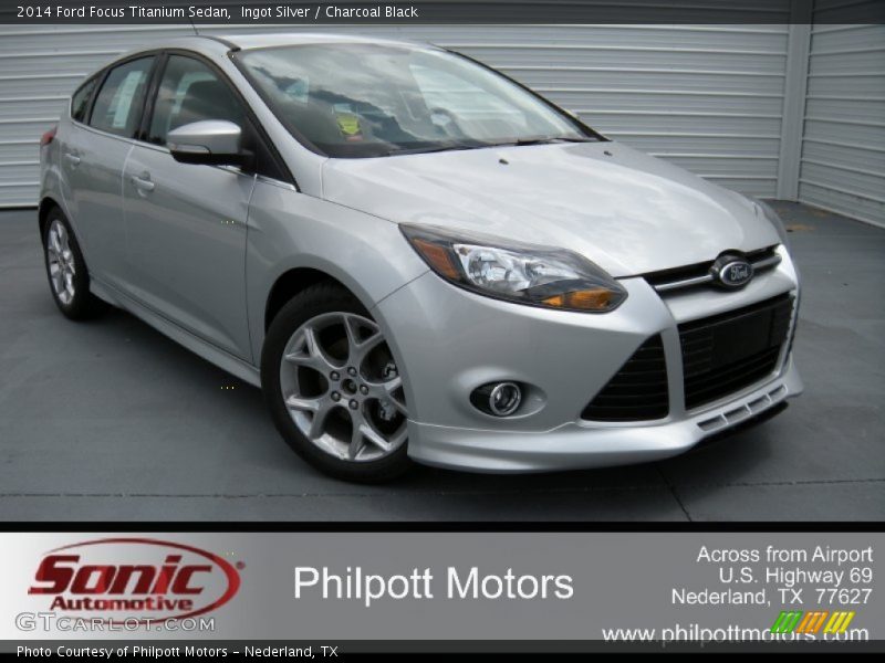 Ingot Silver / Charcoal Black 2014 Ford Focus Titanium Sedan