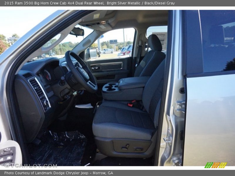 Bright Silver Metallic / Black/Diesel Gray 2015 Ram 3500 Big Horn Crew Cab 4x4 Dual Rear Wheel