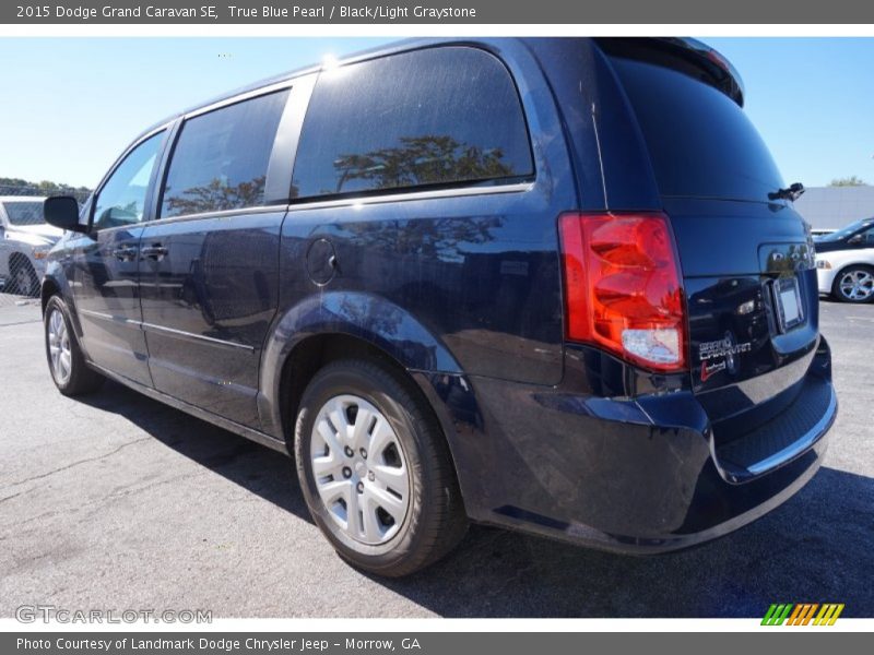 True Blue Pearl / Black/Light Graystone 2015 Dodge Grand Caravan SE