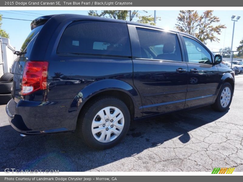 True Blue Pearl / Black/Light Graystone 2015 Dodge Grand Caravan SE