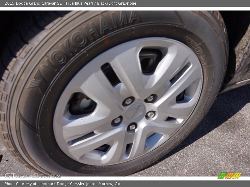 True Blue Pearl / Black/Light Graystone 2015 Dodge Grand Caravan SE